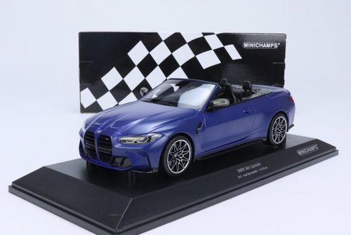 1/18 Minichamps 2021 BMW M4 Cabriolet (G83) ((Frozen Portimao Blue Metallic) 