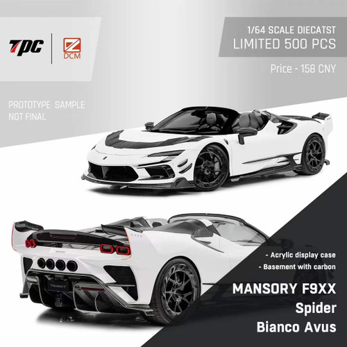 1/64 DCM & TPC Ferrari Mansory SF90 F9XX Spider (Bianco Avus White) Diecast Car Model