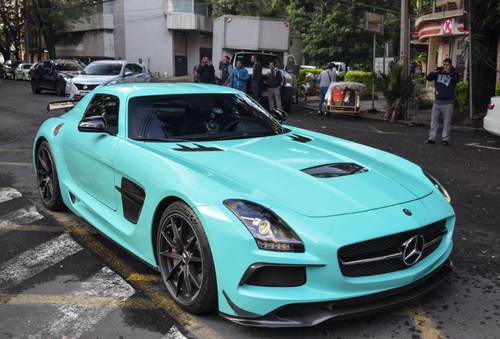 1/18 HH Model Mercedds Benz SLS AMG Tiffany Blue (Limit 60 Pieces)