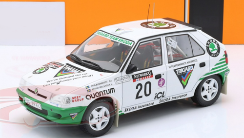 1/18 Ixo 1995 Skoda Felicia Kit Car #20 RAC Rallye Trigard Team Škoda Stig Blomqvist, Benny Melander Car Model