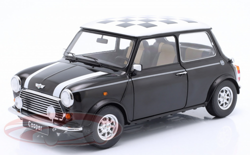 1/12 KK-Scale Mini Cooper LHD Checkered (Black & White) Diecast Car Model