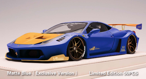 1/18 Ivy Ferrari 458 GT LB Silhouette Works (Matte Blue) Resin Car Model Limited 50 Pieces