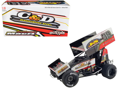 Winged Sprint Car #39M Anthony Macri "J&S Classics" Macri Motorsports "World of Outlaws" (2023) 1/18 Diecast Model Car by ACME