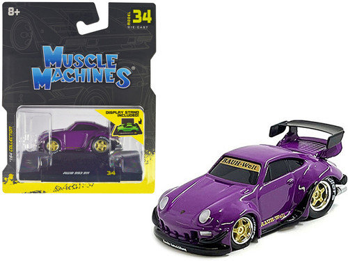 Porsche RWB 993 911 Purple 1/64 Diecast Model Car by Muscle Machines