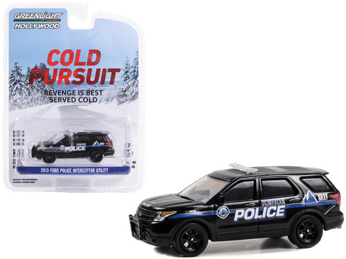 2013 Ford Police Interceptor Utility Black "Kehoe Police Department Kehoe Colorado" "Cold Pursuit" (2019) Movie "Hollywood Series" Release 40 1/64 Diecast Model Car by Greenlight