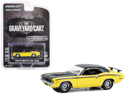 1970 Plymouth AAR Barracuda Yellow with Black Stripes and