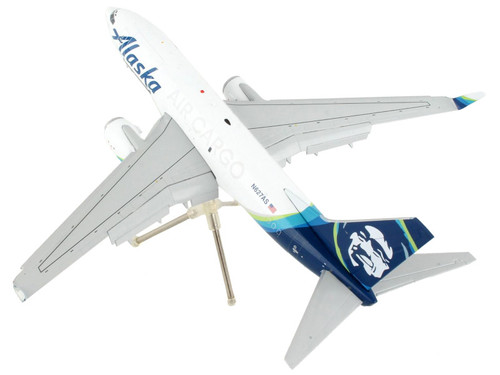Boeing 737-700BDSF Commercial Aircraft with Flaps Down "Alaska Air Cargo" White with Blue Tail "Gemini 200" Series 1/200 Diecast Model Airplane by GeminiJets