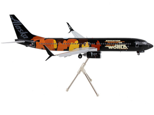 Boeing 737-900ER Commercial Aircraft with Flaps Down "Alaska Airlines - Our Commitment" Black with Graphics "Gemini 200" Series 1/200 Diecast Model Airplane by GeminiJets