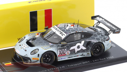 1/43 Spark 2022 Porsche 911 GT3 R #100 24h Spa Toksport WRT Julien Andlauer, Marvin Dienst, Sven Müller Car Model