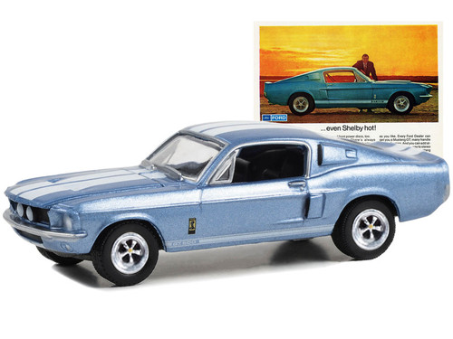 1967 Ford Mustang Shelby GT500 Light Blue Metallic with White