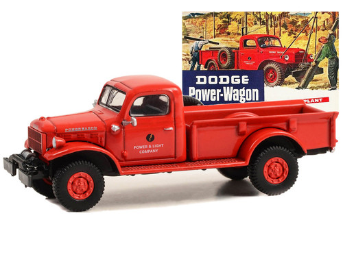1945 Dodge Power Wagon Pickup Truck Red "Power and Light Company - A Self-Propelled Power Plant" "Vintage Ad Cars" Series 9 1/64 Diecast Model Car by Greenlight