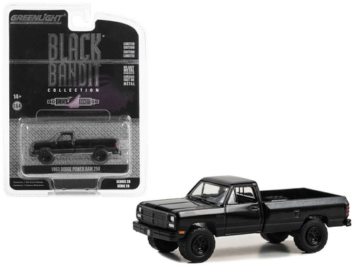 1993 Dodge Power Ram 250 Pickup Truck Black "Black Bandit" Series 28 1/64 Diecast Model Car by Greenlight