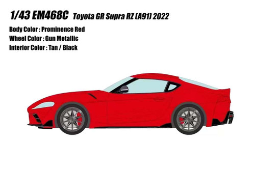 1/43 Makeup 2022 Toyota GT Supra TZ (A91) (Prominence Red) Car Model