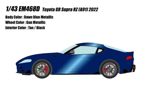 1/43 Makeup 2022 Toyota GT Supra TZ (A91) (Dawn Blue Metallic) Car Model