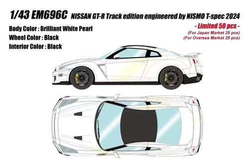 1/43 Makeup 2024 Nissan GT-R GTR R35 Track Edition Engineered by Nismo T-Spec (Brilliant White Pearl) Car Model