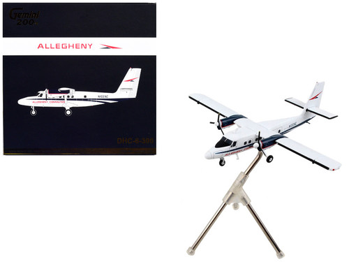 De Havilland DHC-6-300 Commercial Aircraft "Allegheny Airlines" White with Blue Stripes "Gemini 200" Series 1/200 Diecast Model Airplane by GeminiJets