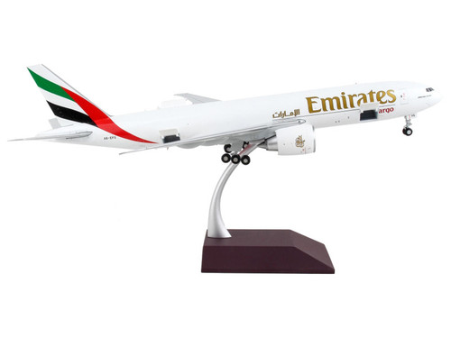 Boeing 777F Commercial Aircraft "Emirates Airlines - SkyCargo" White with Striped Tail "Gemini 200 - Interactive" Series 1/200 Diecast Model Airplane by GeminiJets