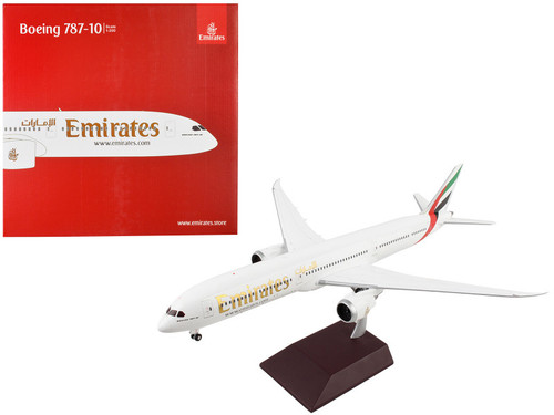 Boeing 787-10 Commercial Aircraft "Emirates Airlines" White with Striped Tail "Gemini 200" Series 1/200 Diecast Model Airplane by GeminiJets