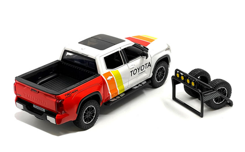 1/24 2023 Toyota Tundra TRD Off-Road 4×4 (White with Stripes) Diecast Car Model