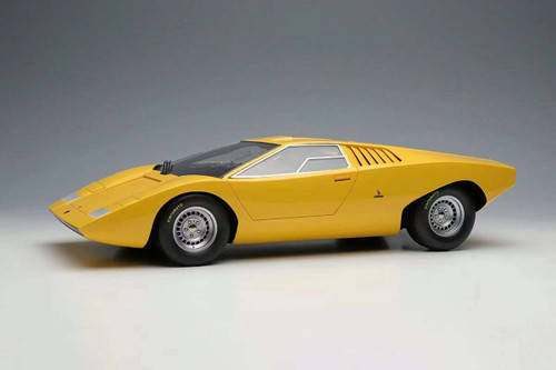 1/18 Makeup Lamborghini Countach LP500 Bertone Later Version 1971 (Yellow) Car Model 