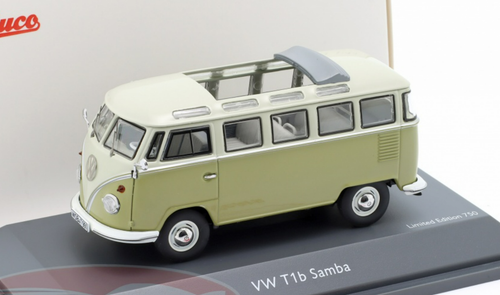 1/43 Schuco Volkswagen VW T1b Samba (Green & Grey) Car Model