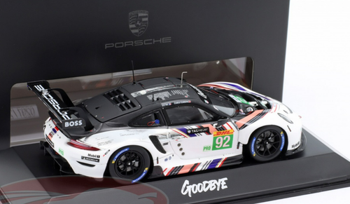 1/43 Dealer Edition 2022 Porsche 911 RSR-19 Goodbye #92 Last Race WEC Porsche GT-Team Kevin Estre, Michael Christensen Car Model