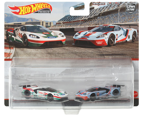 1/64 Hot Wheels 2 Car Set 2016 Ford GT Racing Car Models