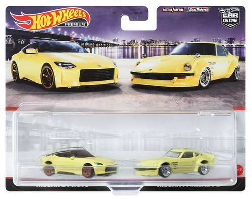 1/64 Hot Wheels 2 Car Set Nissan Z Proto & Nissan Fairlady Z (Yellow) Car Models