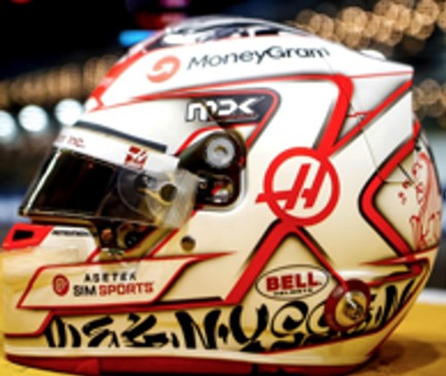 1/5 Spark MoneyGram Haas F1 Team Kevin Magnussen Singapore GP 2023 Formula 1 Helmet Model