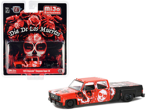 MINI GT ウェスタン スター \"Dia De Los Muertos\" 1973 Chevrolet Custom Deluxe 10 Pickup Truck White Metallic with