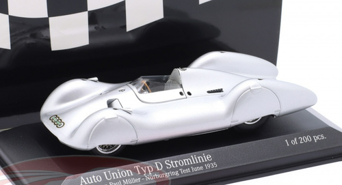 1/43 Minichamps June 1935 Auto Union Typ D Stromlinie Nürburgring Test Hermann Paul Müller Car Model