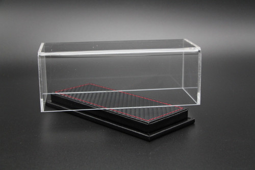 1/43 Acrylic Black Leather Base w/ Red Stitching Car Model Display Case