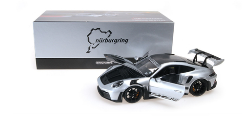 1/18 MINICHAMPS  PORSCHE 911 (992) GT3 RS - 2022 - GT Silver Metallic WEISSACH PACKAGE BLACK DECOR + WHEELS Diecast Car Model (Limited 333 Pieces)