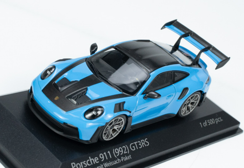 1/43 Minichamps 2023 Porsche 911 (992) GT3 RS (Blue with Dark Silver Wheels) Car Model