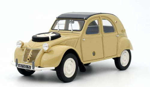 WELLY CITROEN 2CV BEIGE WITHOUT ROOF OLD TIMER 1:34 DIE CAST METAL