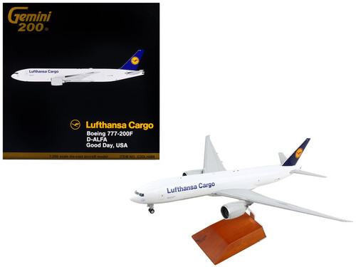 Boeing 777-200F Commercial Aircraft "Lufthansa Cargo" White with Blue Tail "Gemini 200" Series 1/200 Diecast Model Airplane by GeminiJets