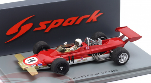 1/43 Spark 1969 Formula 1 John Miles Lotus 63 #14 France GP Car Model