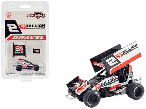 Winged Sprint Car #2 David Gravel "BA Billion" Big Game Motorsports Winner "Huset's High Bank Nationals - World of Outlaws" (2023) 1/50 Diecast Model Car by ACME