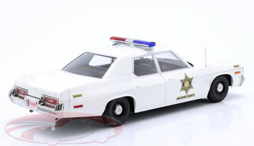 1/18 KK-Scale 1974 Dodge Monaco Hazzard County Police (White) Diecast Car Model