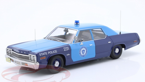 1/18 KK-Scale 1974 Dodge Monaco Massachusetts State Police (Blue) Diecast Car Model