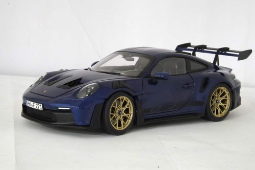 1/18 Norev 2023 Porsche 911 GT3 RS 992 (Dark Blue with Gold Wheels) Diecast Car Model