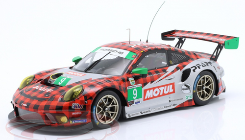 1/18 Ixo 2021 Porsche 911 GT3 R #9 Winner GTD 12h Sebring Pfaff Motorsports Laurens Vanthoor, Lars Kern, Zacharie Robichon Car Model