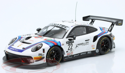 1/18 Ixo 2021 Porsche 911 GT3 R #22 24h Spa GPX Martini Racing Earl Bamber, Matt Campbell, Mathieu Jaminet Car Model