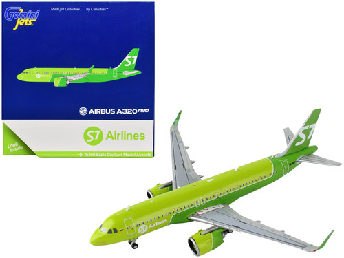Airbus A320neo Commercial Aircraft "S7 Airlines" Green 1/400 Diecast Model Airplane by GeminiJets
