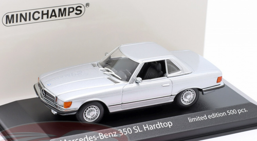 1/43 Minichamps 1974 Mercedes-Benz 350 SL (R107) Hardtop (Silver) Diecast Car Model