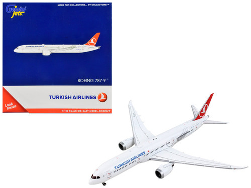 Boeing 787-9 Commercial Aircraft "Turkish Airlines" White with Red Tail 1/400 Diecast Model Airplane by GeminiJets