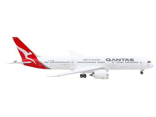 Boeing 787-9 Commercial Aircraft "Qantas Airways - Spirit of Australia" White with Red Tail 1/400 Diecast Model Airplane by GeminiJets