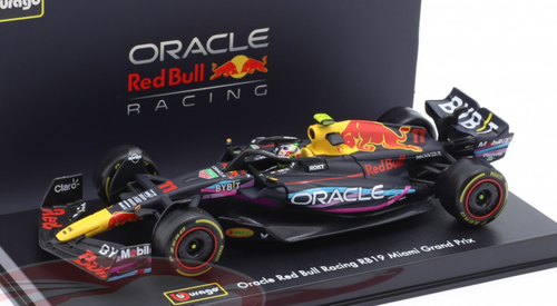 1/43 BBurago 2023 Formula 1 Sergio Perez Red Bull RB19 #11 2nd Miami GP Car Model Elite Edition