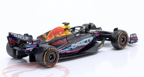 1/43 BBurago 2023 Formula 1 Max Verstappen Red Bull RB19 #1 Winner Miami GP Formula 1 World Champion Car Model