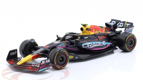 1/43 BBurago 2023 Formula 1 Sergio Perez Red Bull RB19 #11 2nd Miami GP Car Model